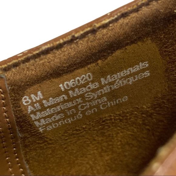 Rinaldi Brown Faux Leather 1.5” Round Toe Wedge Shoe Heel Boho - Picture 9 of 10